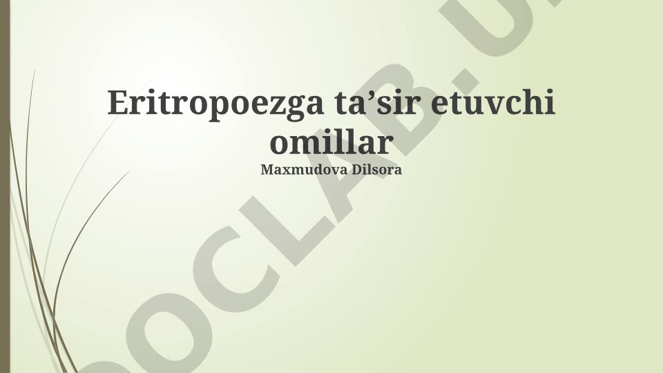 Eritropoezga ta'sir etuvchi omillar