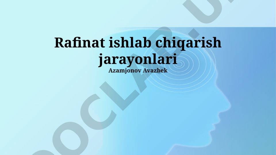 Rafinat ishlab chiqarish jarayonlari