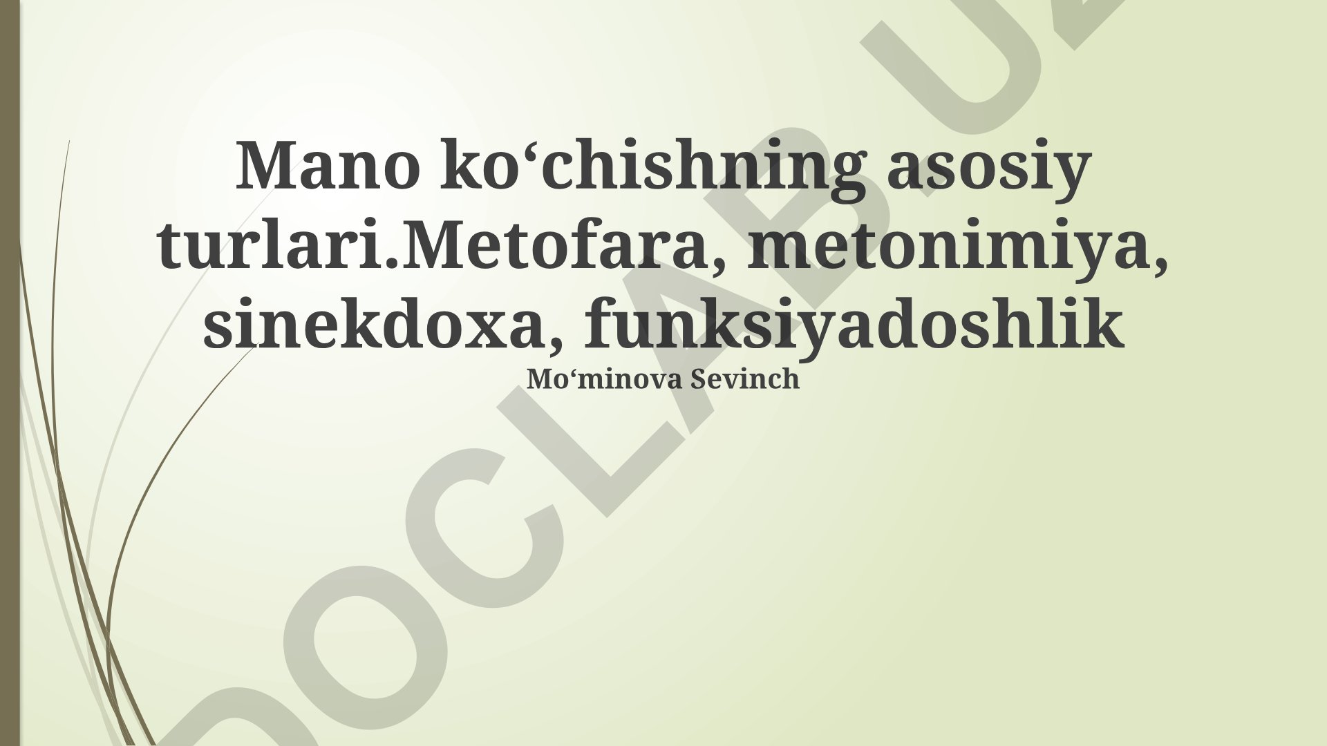 Metafora, metonimiya va sinekdoxa tushunchalari