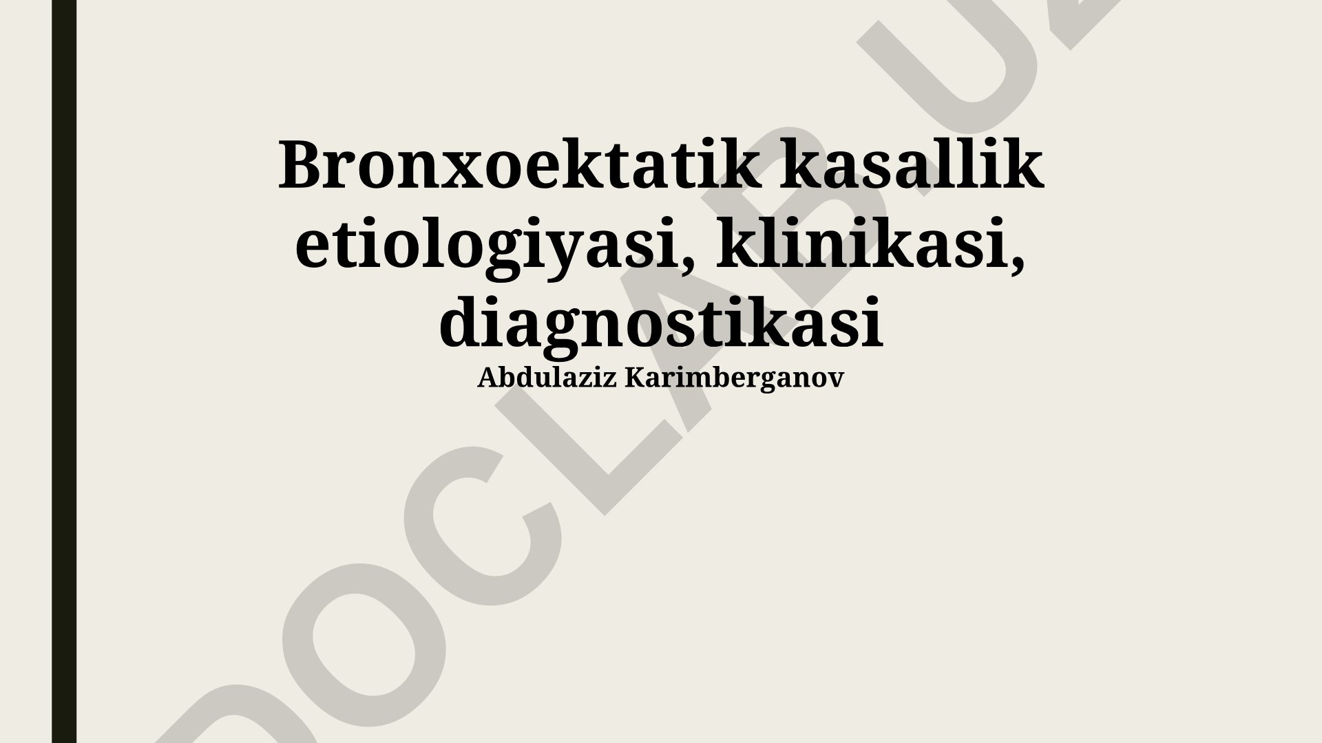 Bronxoektatik kasallik etiologiyasi, klinikasi va diagnostikasi