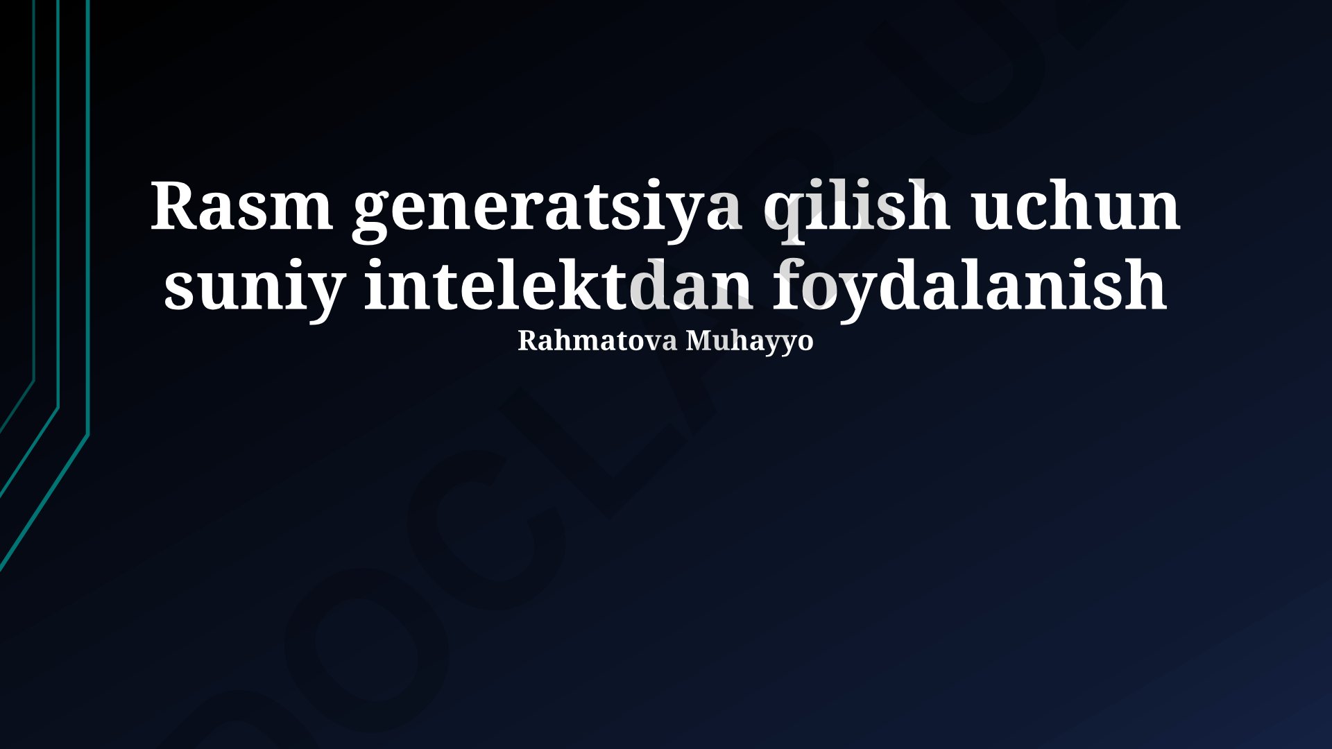 Sun'iy intellekt yordamida rasm generatsiya qilish