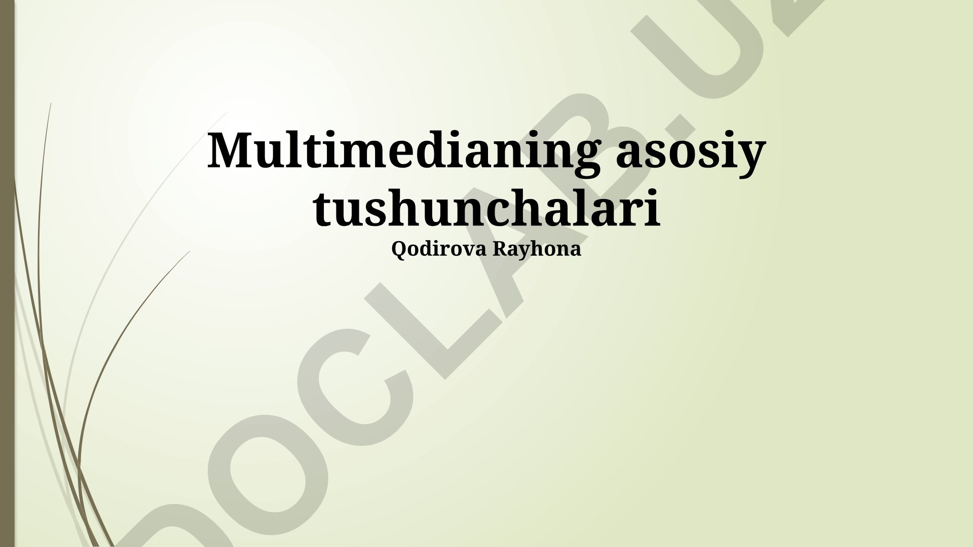 Multimedianing asosiy tushunchalari va qo'llanilishi