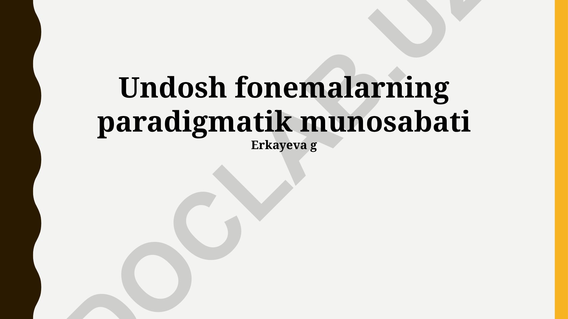 Undosh fonemalarning paradigmatik munosabati