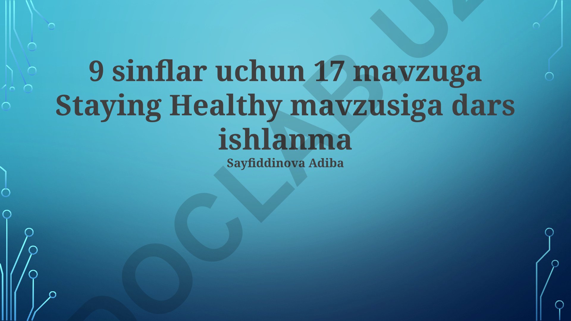 Oʻsmirlar uchun sogʻlom hayot: reja va tavsiyalar