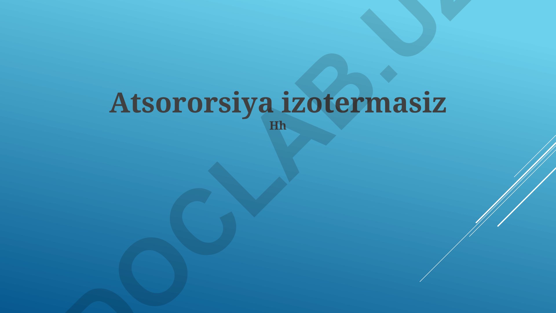Adsorbsiya izotermasi va turlari