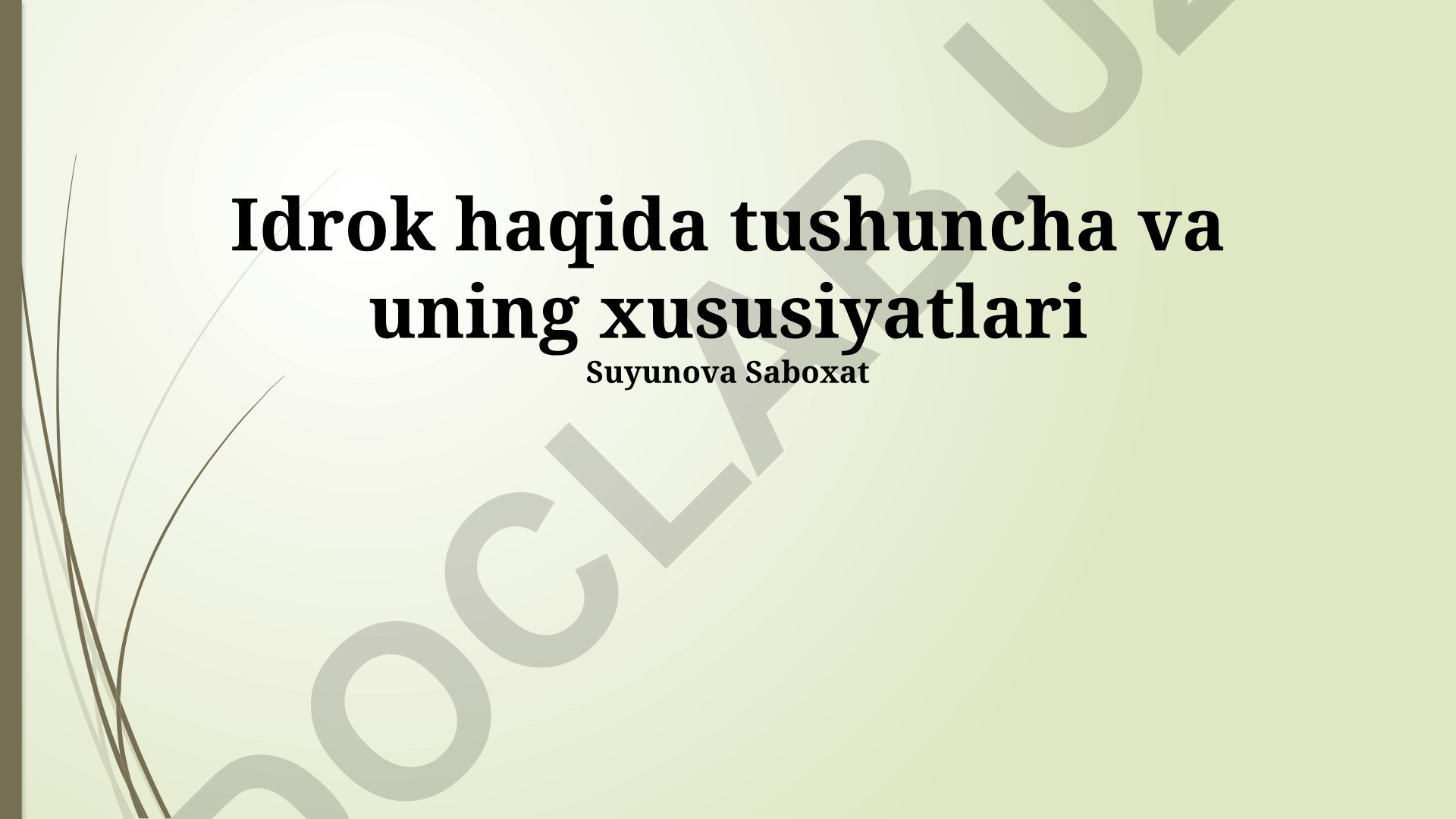 Suv tushunchasi va uning fizik-kimyoviy xossalari