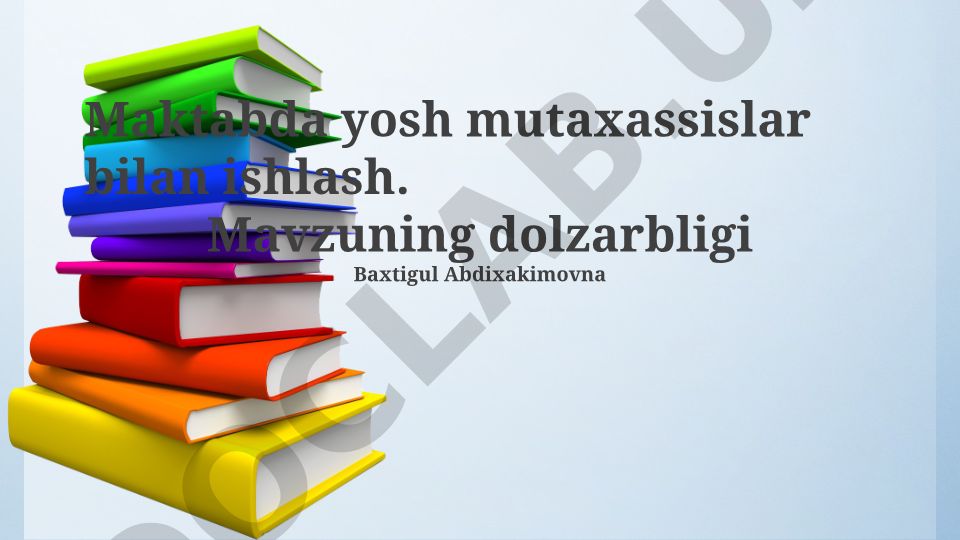 Maktabda yosh mutaxassislar bilan ishlash