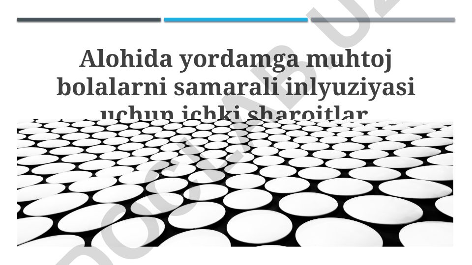 Alohida yordamga muhtoj bolalarni samarali inklyuziyasi uchun ichki sharoitlar