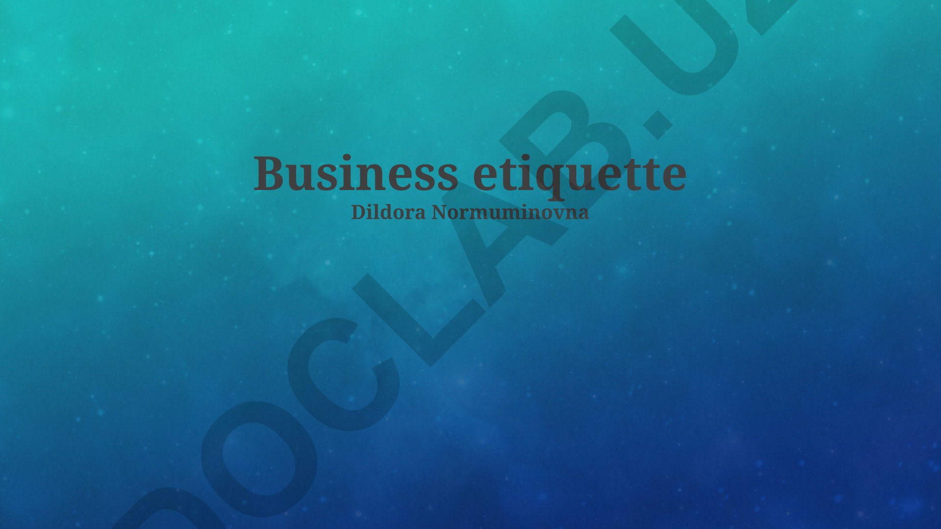Business etiquette