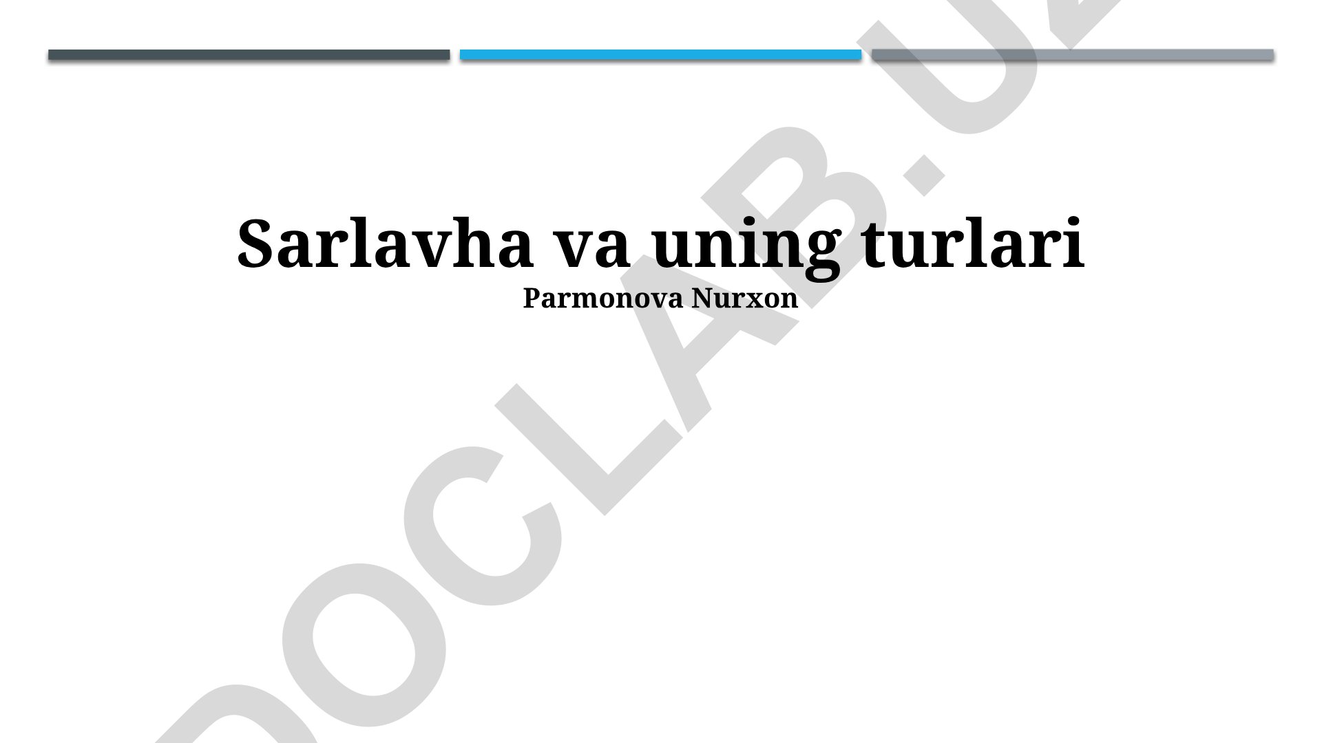 Sarlavhalar va Ularning Turlari