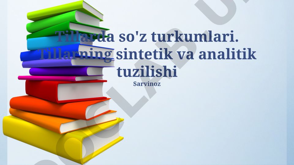 So'z turkumlari va tillarning sintetik-analitik tuzilishi