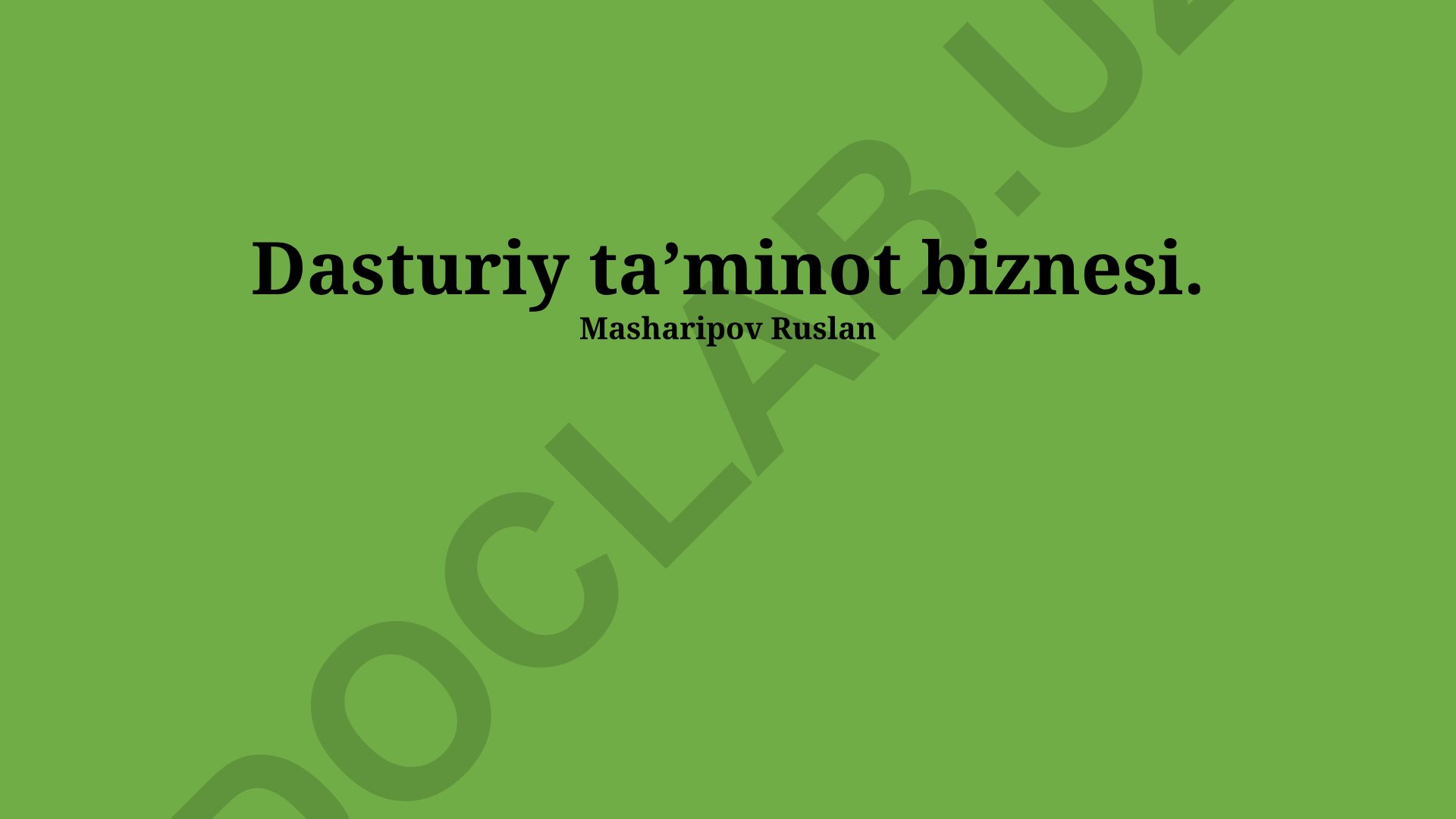 Dasturiy ta'minot biznesi bozor tahlili va strategiyasi