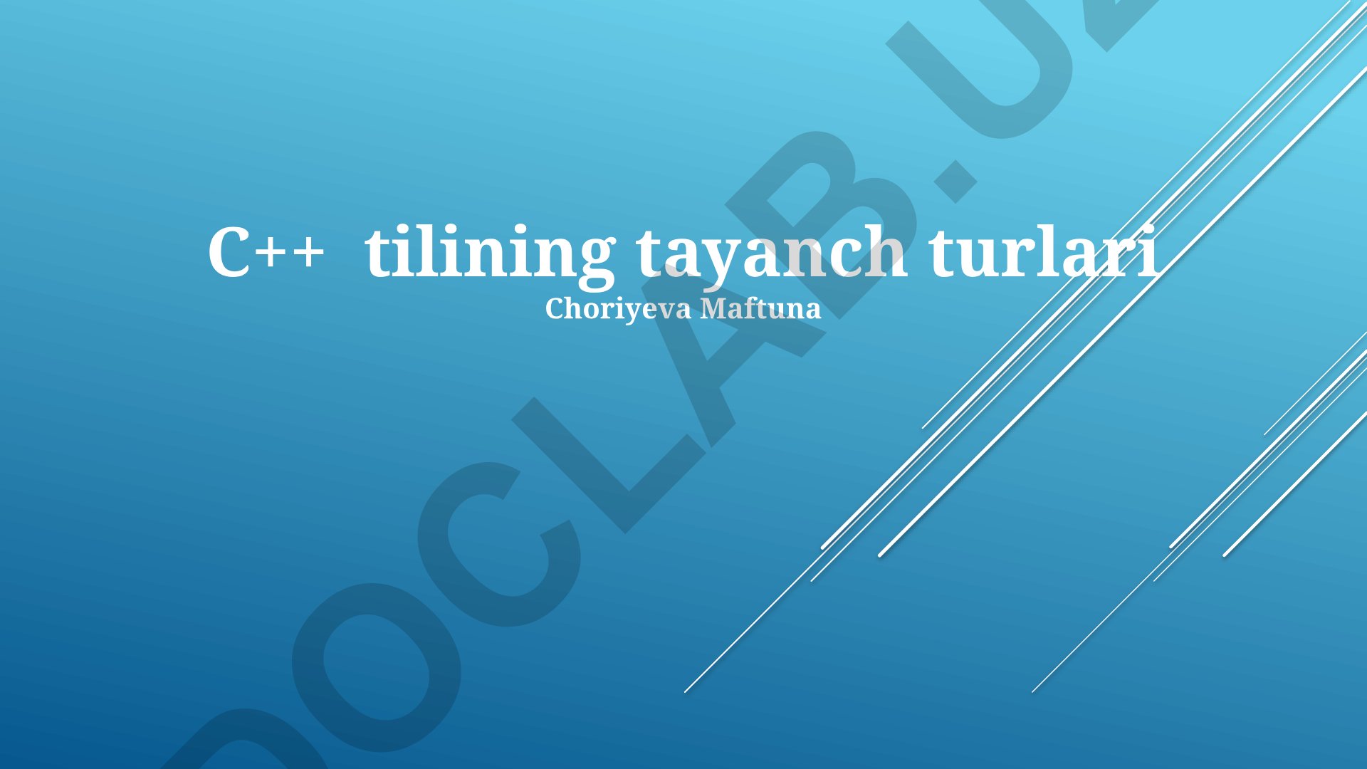 C++ tilida massivlar bilan ishlash