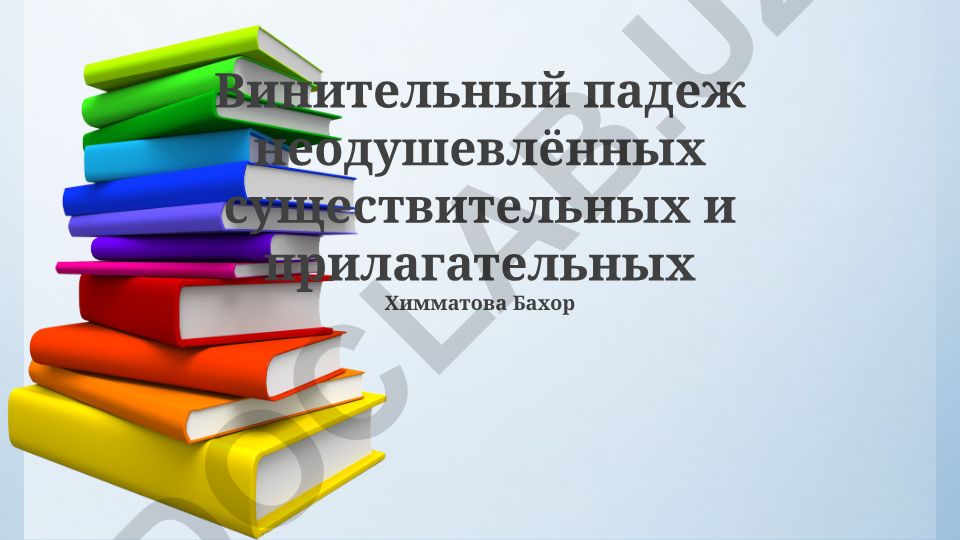 Винительный падеж неодушевлённых существительных и прилагательных