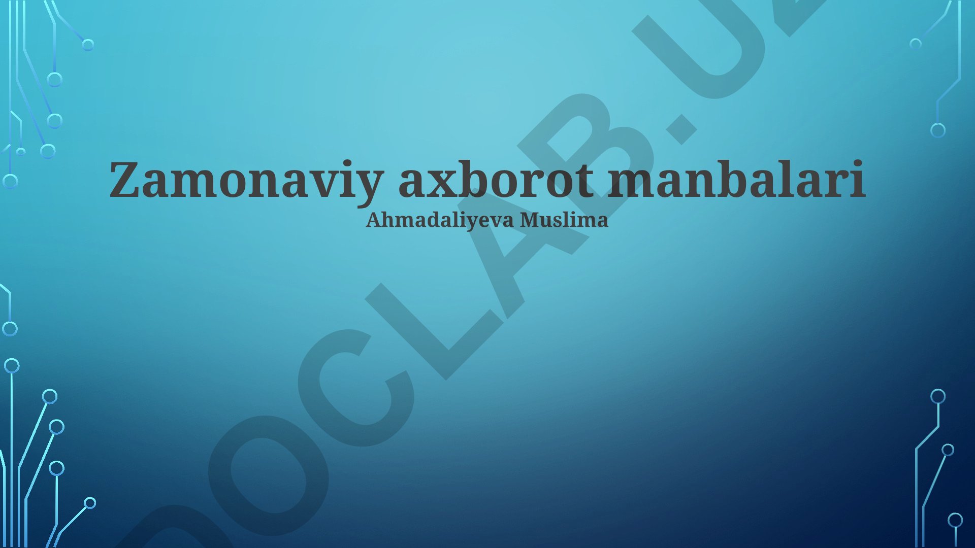 Zamonaviy axborot manbalari va ularning ta'siri