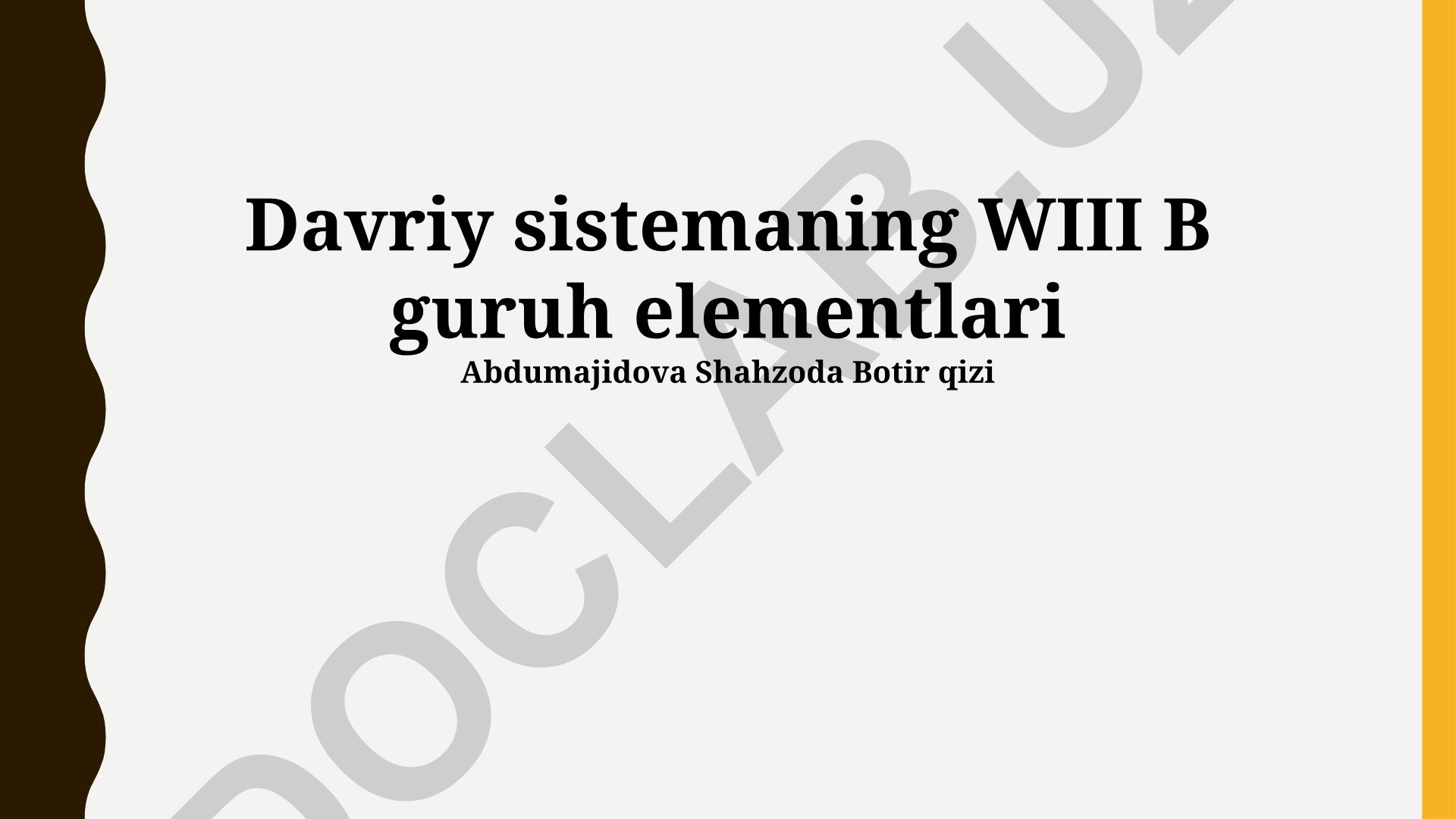 Davriy sistemaning III B guruh elementlari