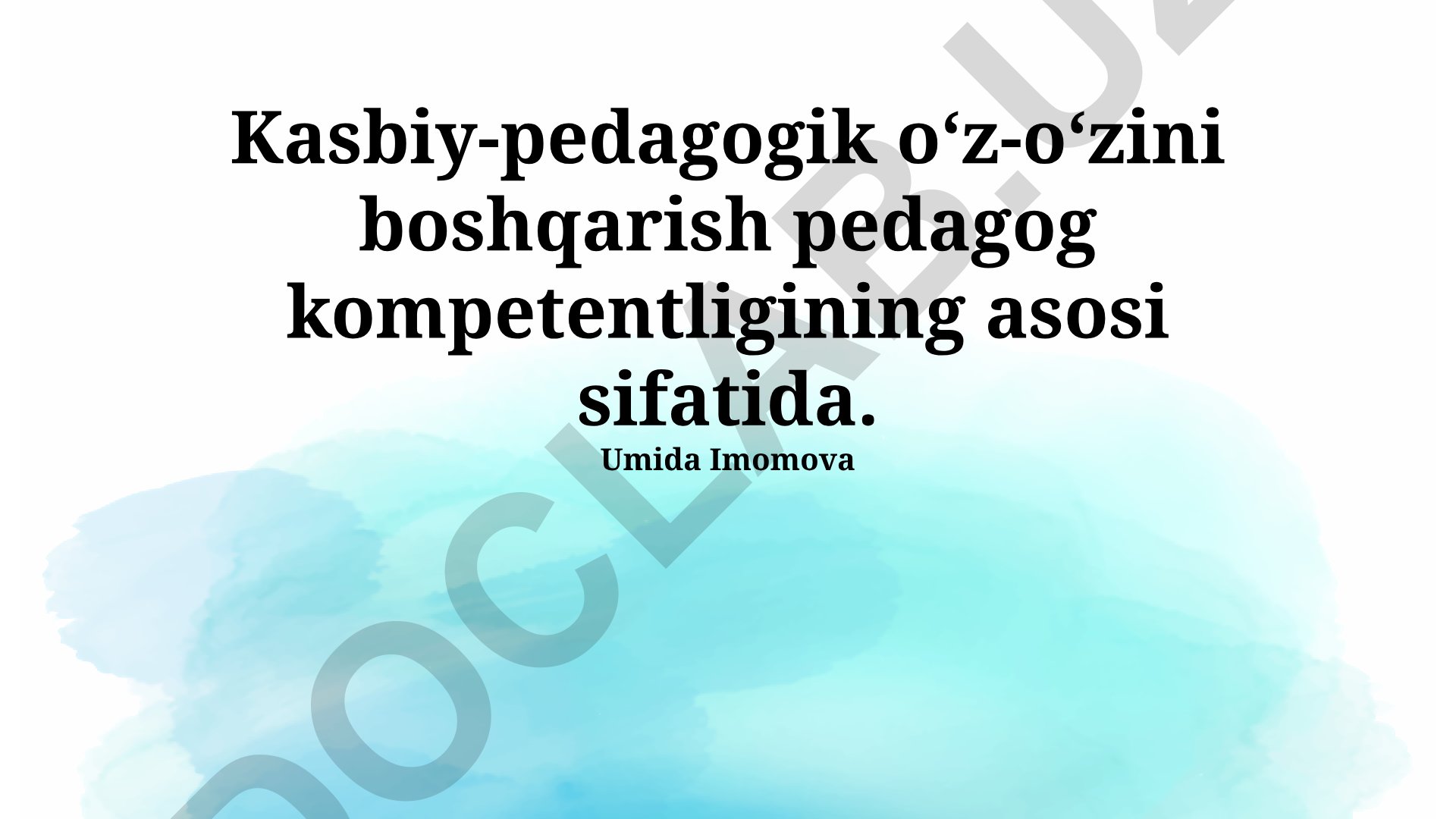 Kasbiy-pedagogik o‘z-o‘zini boshqarish pedagog kompetentligining asosi