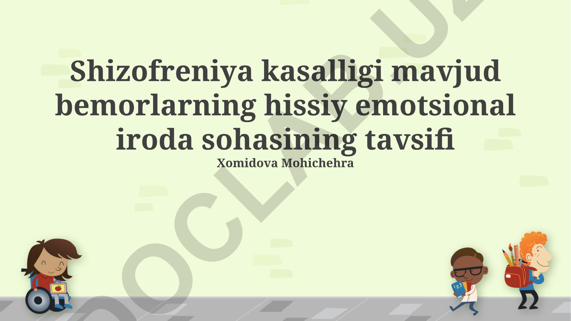 Shizofreniya kasalligiga chalingan bemorlarning hissiy, emotsional va iroda sohalarining tavsifi