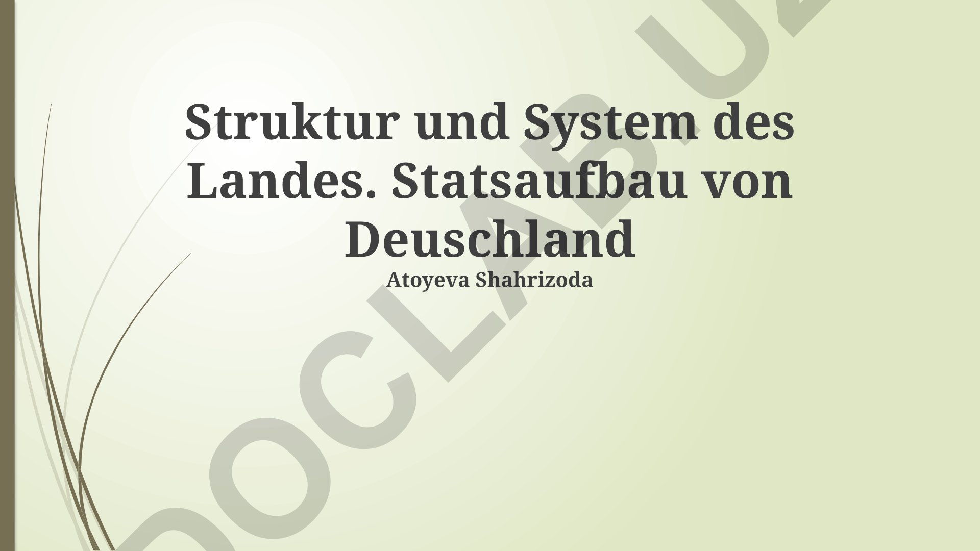 Germaniyaning davlat tuzilishi va sud hokimiyati