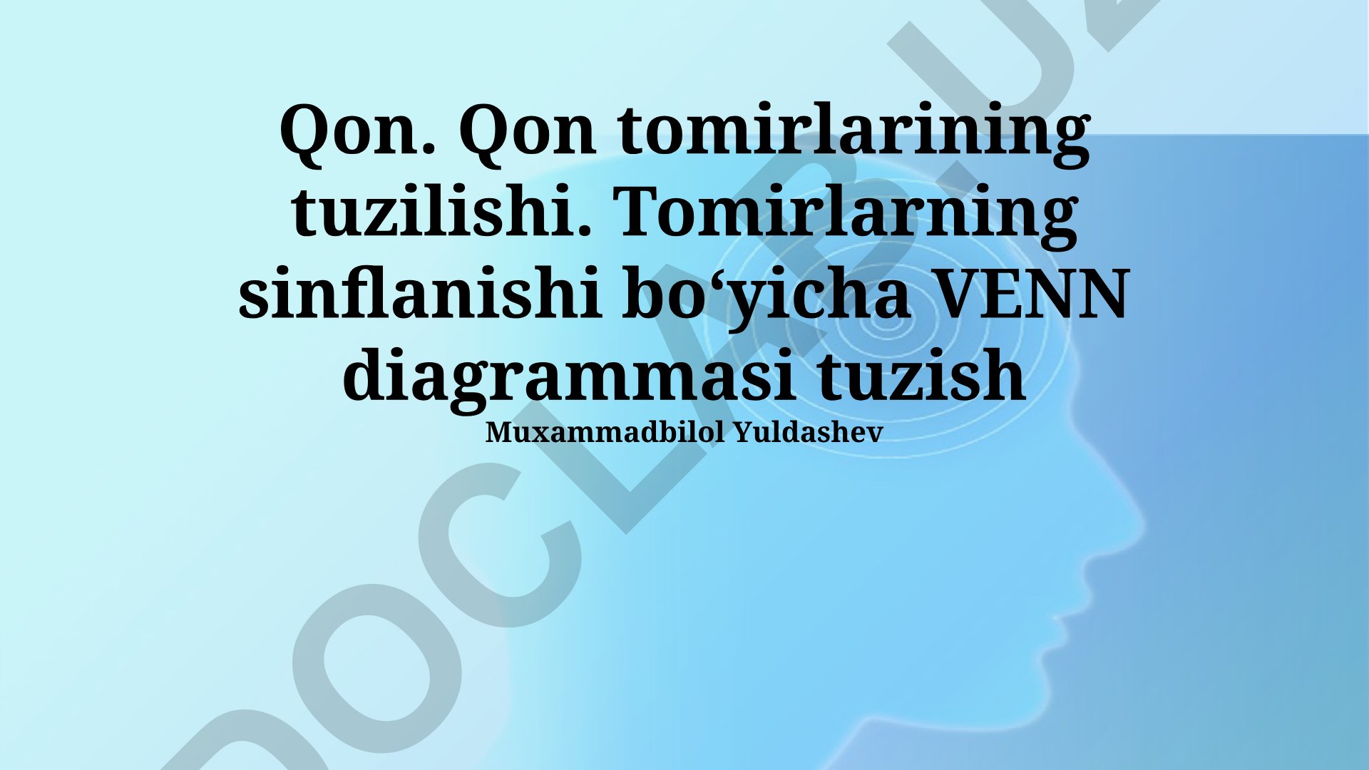 Qon tomirlarining tuzilishi va klassifikatsiyasi