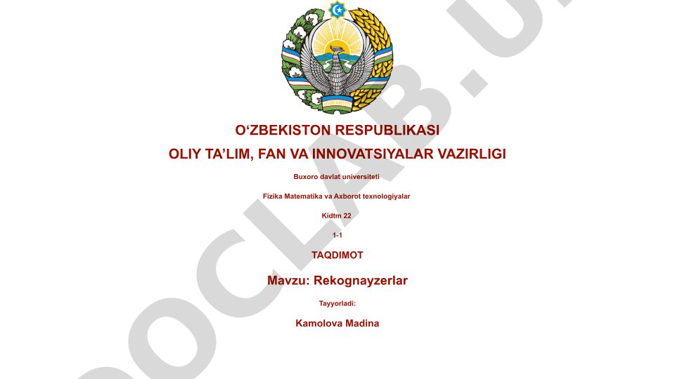 Rekognayzerlar: Ta'rif, Turlari, Ish Prinsipi va Qo'llanilishi
