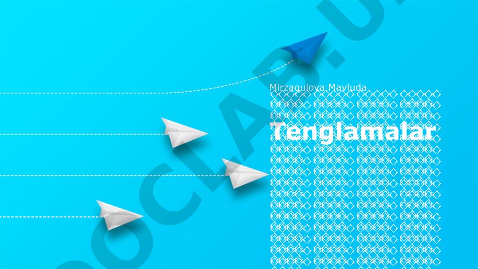 Tenglamalar va tenglamalar sistemalari