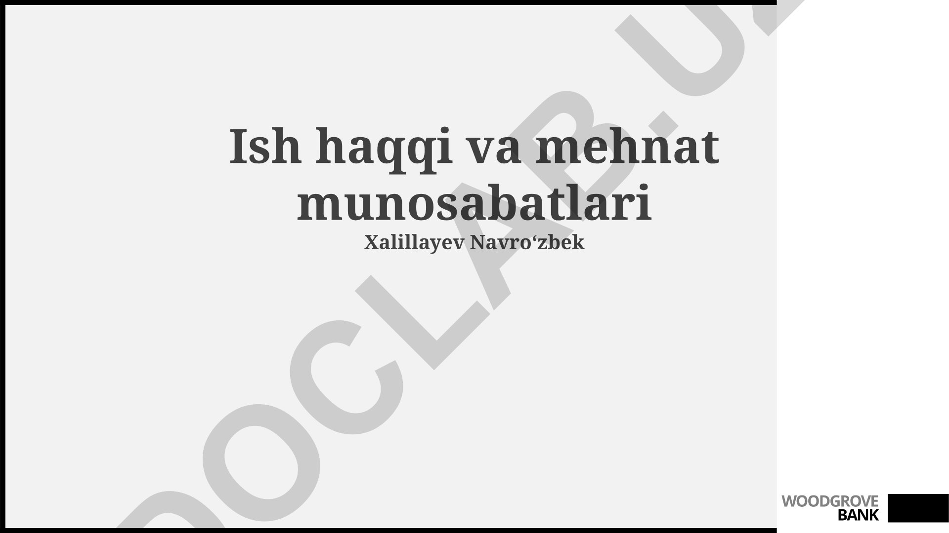 Ish haqqi va mehnat munosabatlari