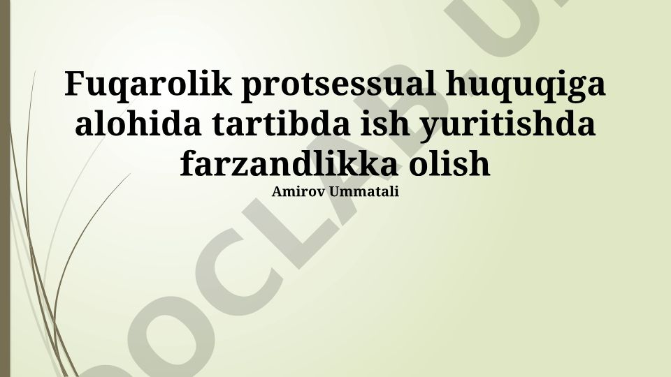 Maxsus tartibda fuqarolik sud jarayonida asrab olish