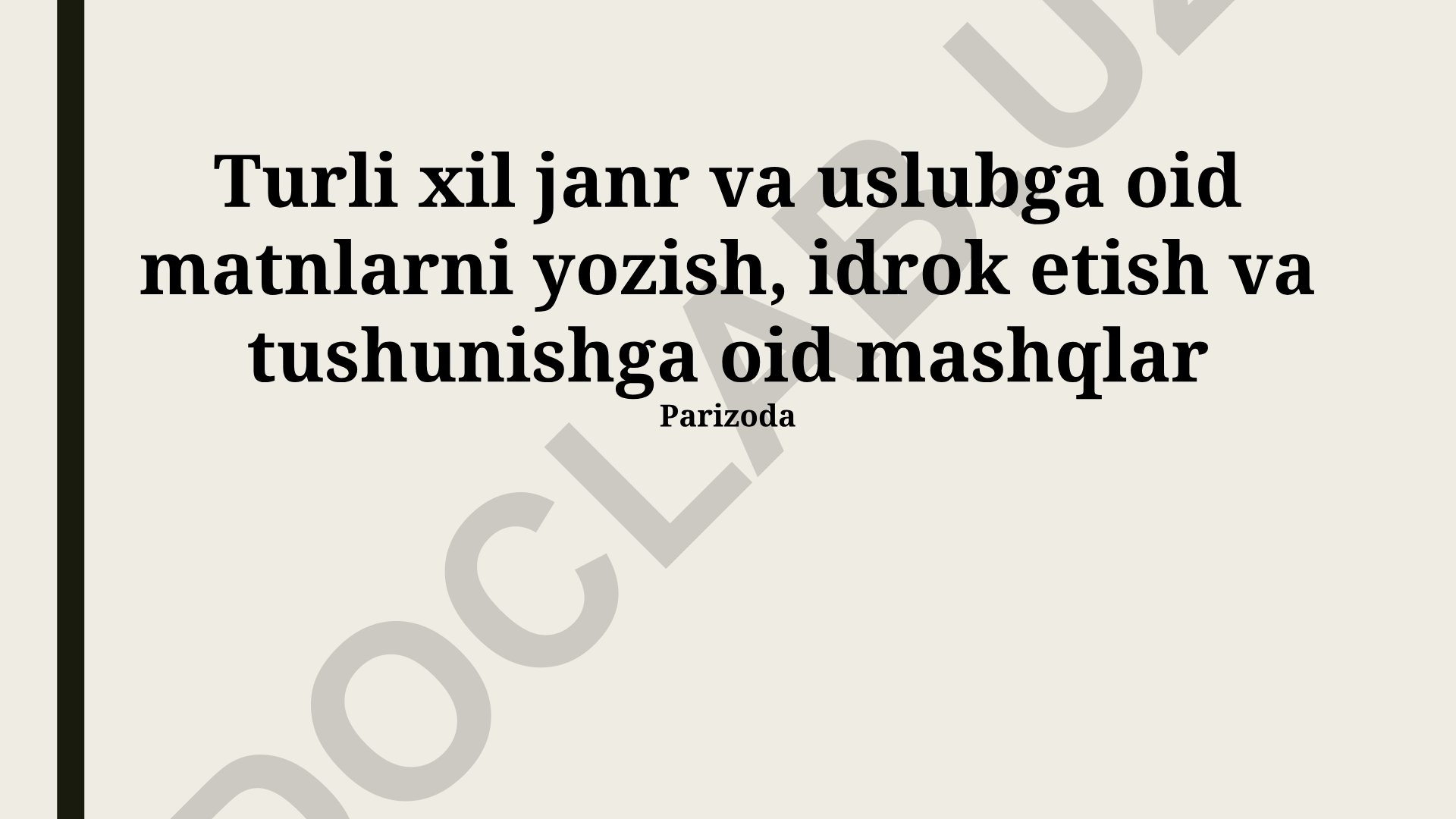 Turli janr va uslubdagi matnlarni tahlil qilish va yozish mashqlari