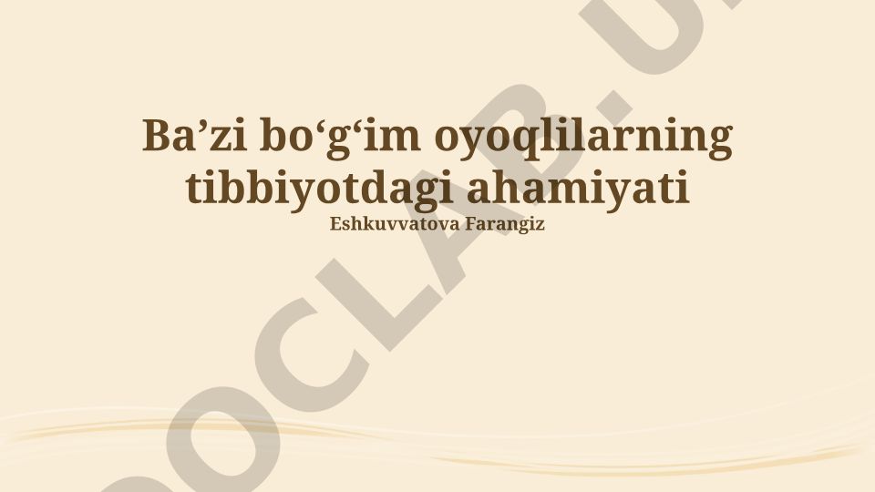 Baʼzi boʻgʻim oyoqlilarning tibbiyotdagi ahamiyati