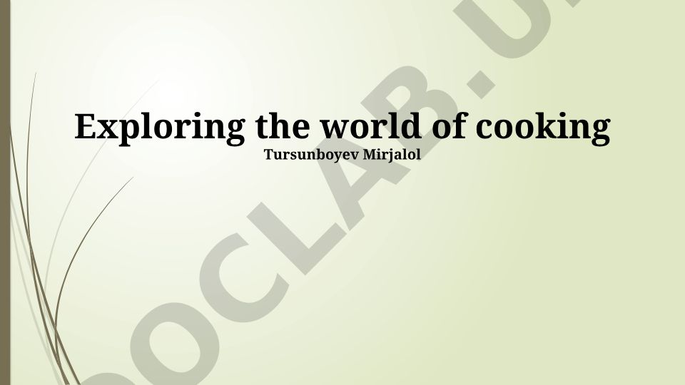 Exploring the world of cooking
