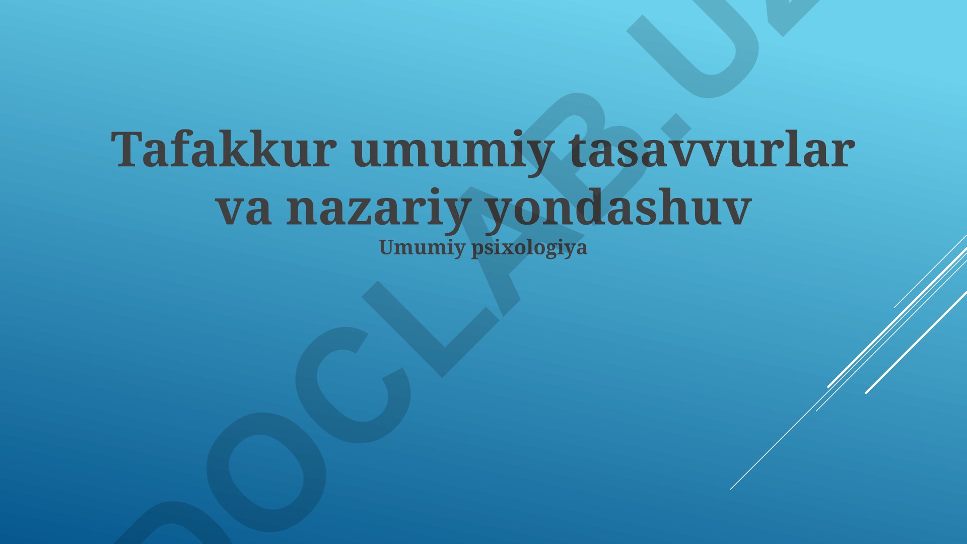 Tafakkur: umumiy tasavvurlar, nazariy yondashuvlar va amaliy qo'llash