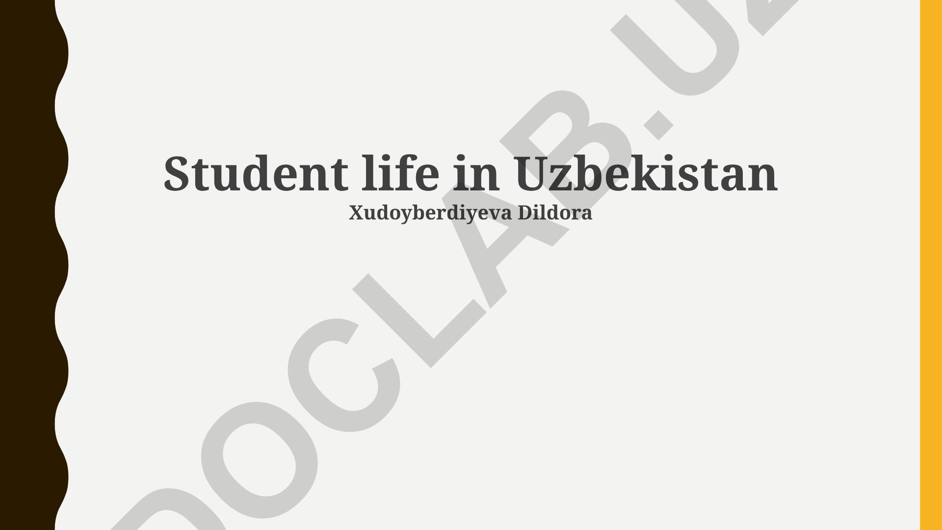 Student life in Uzbekistan