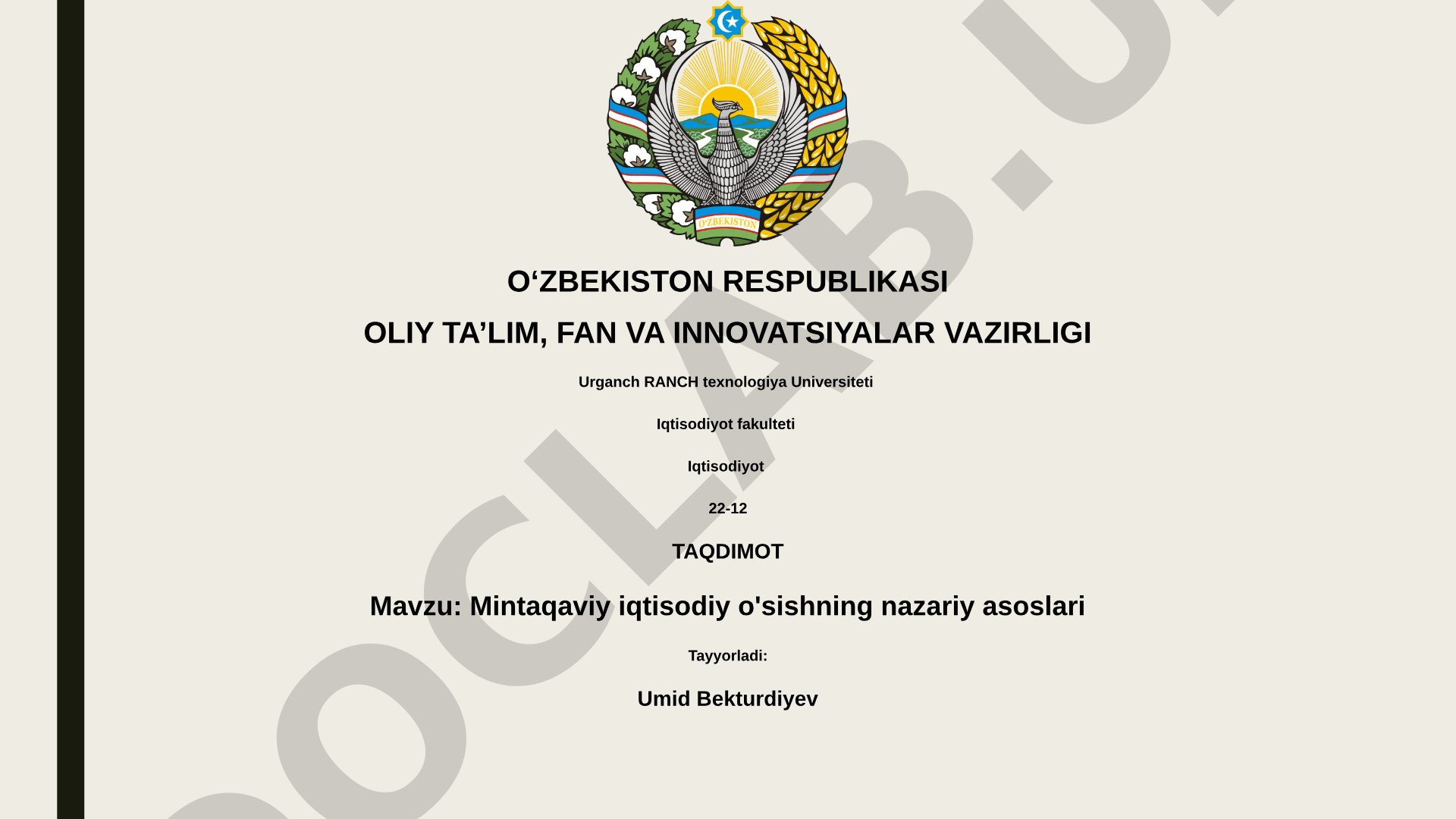 Mintaqaviy iqtisodiy o'sishning nazariy asoslari