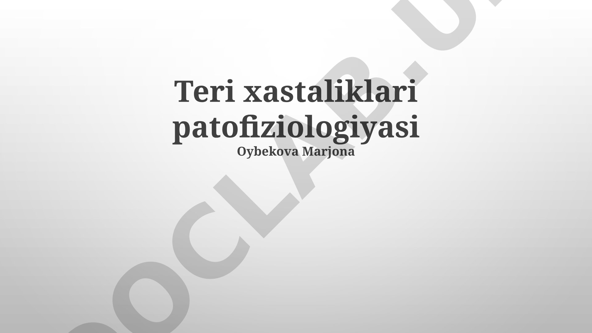 Teri xastaliklari patofiziologiyasi