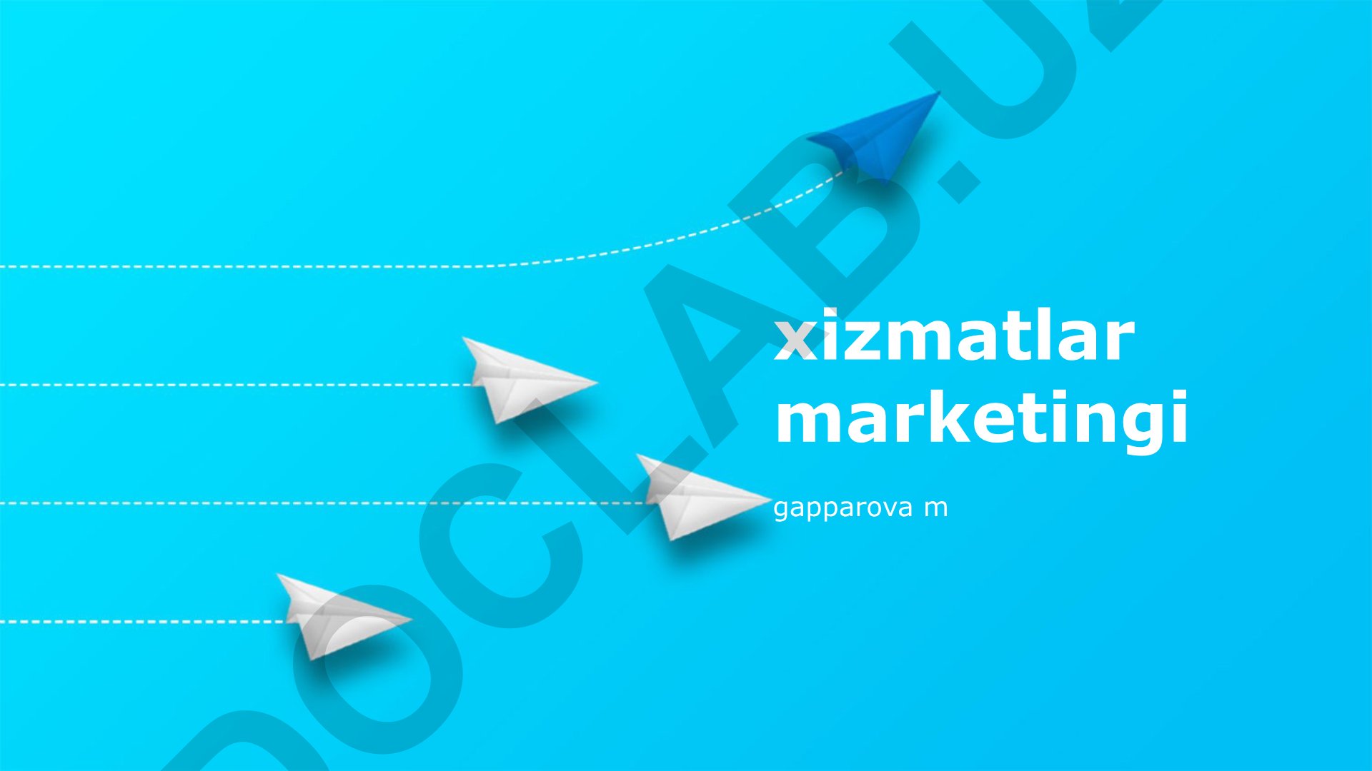 Xizmatlar marketingini boshqarish va baholash