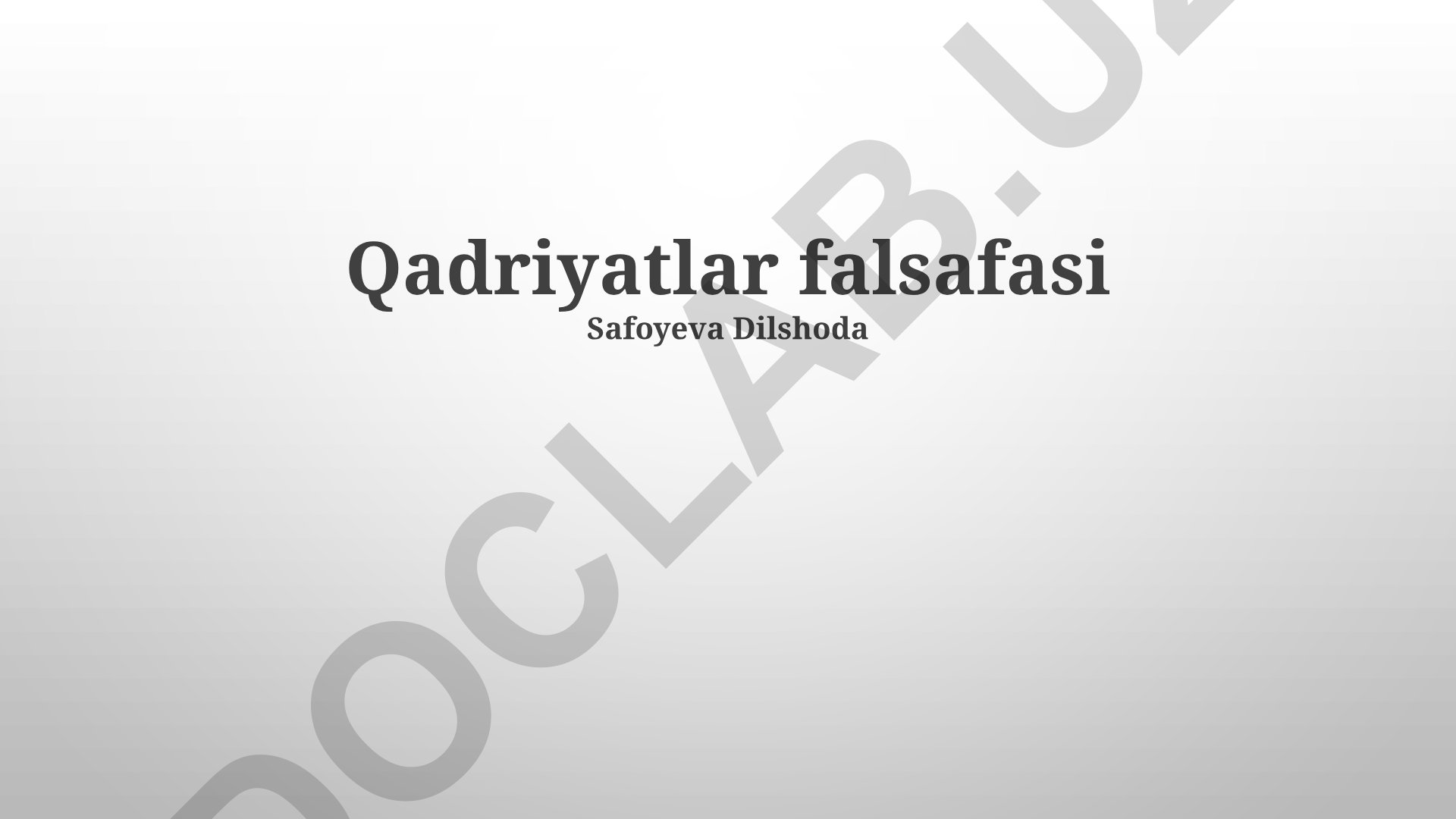 Qadriyatlar falsafasi