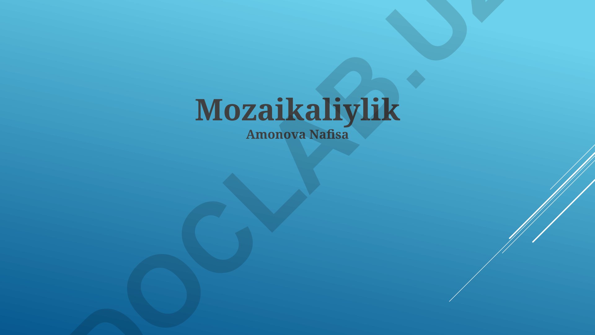 Mozaikaga o'xshashlik va mozaik shakllanishi