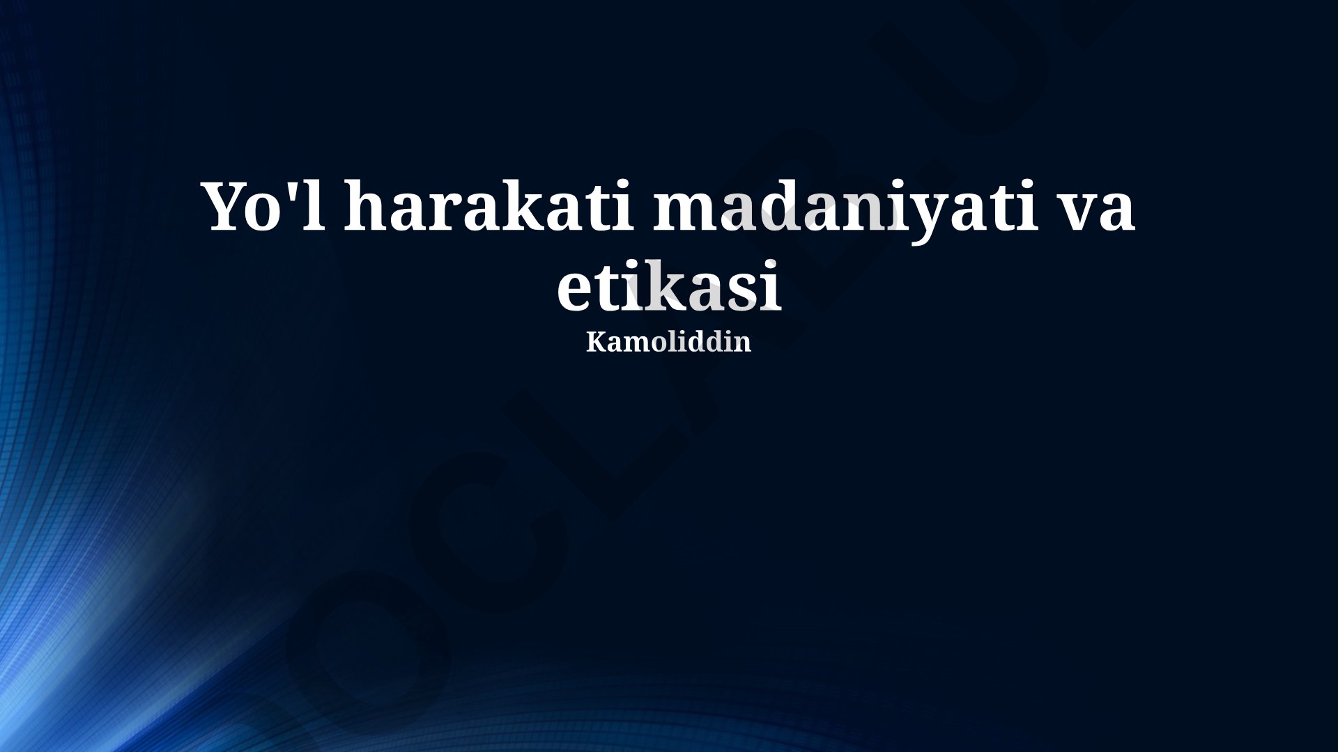 Yo'l harakati madaniyati va etikasi