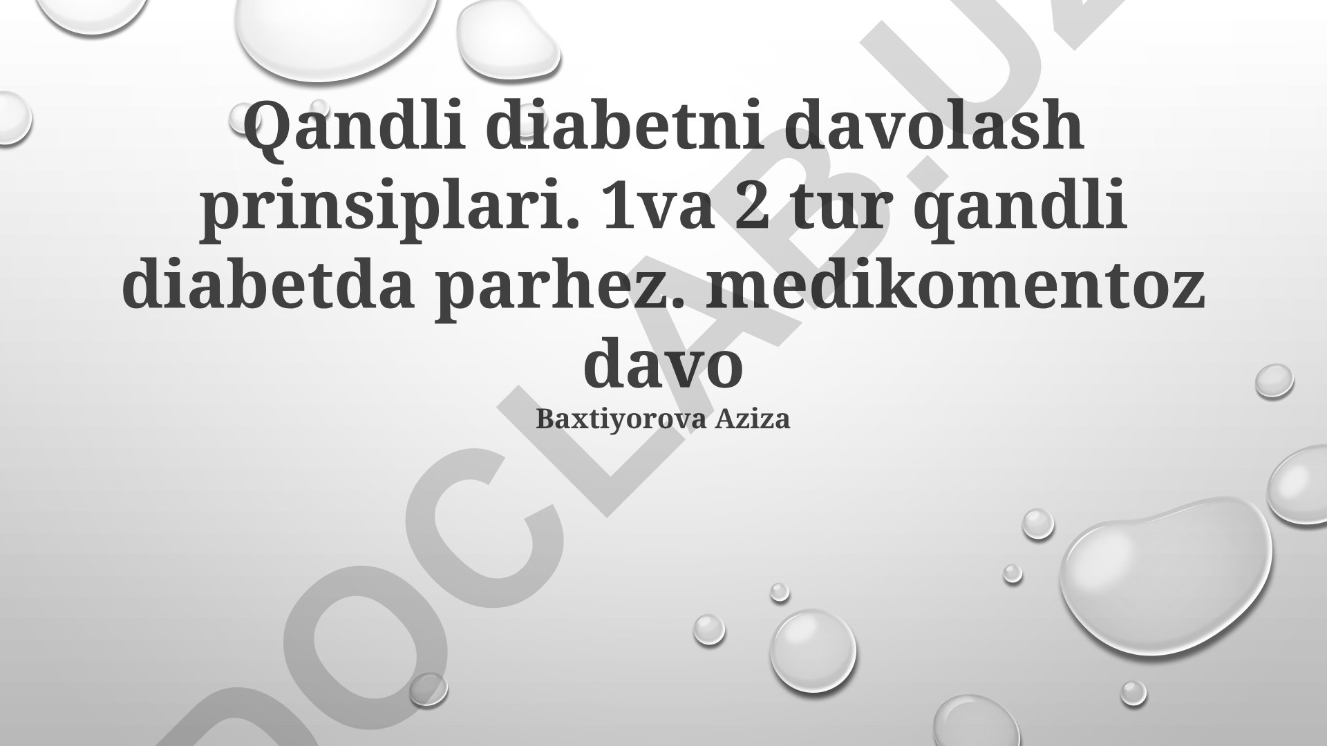 Qandli diabetni davolash prinsiplari va parhez