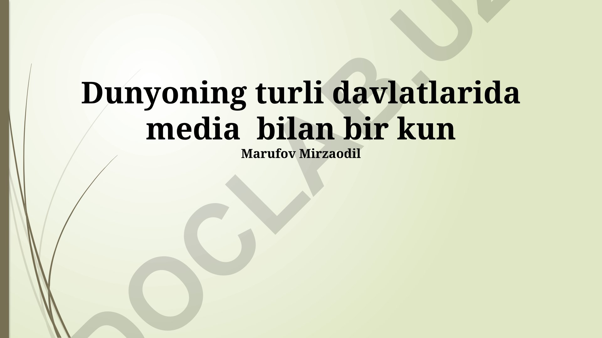 Dunyoning turli davlatlarida media bilan bir kun