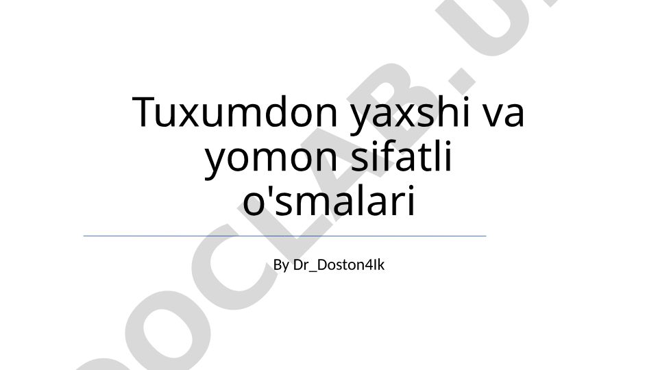 Yaxshi va yomon sifatli tuxumdon o'smalari