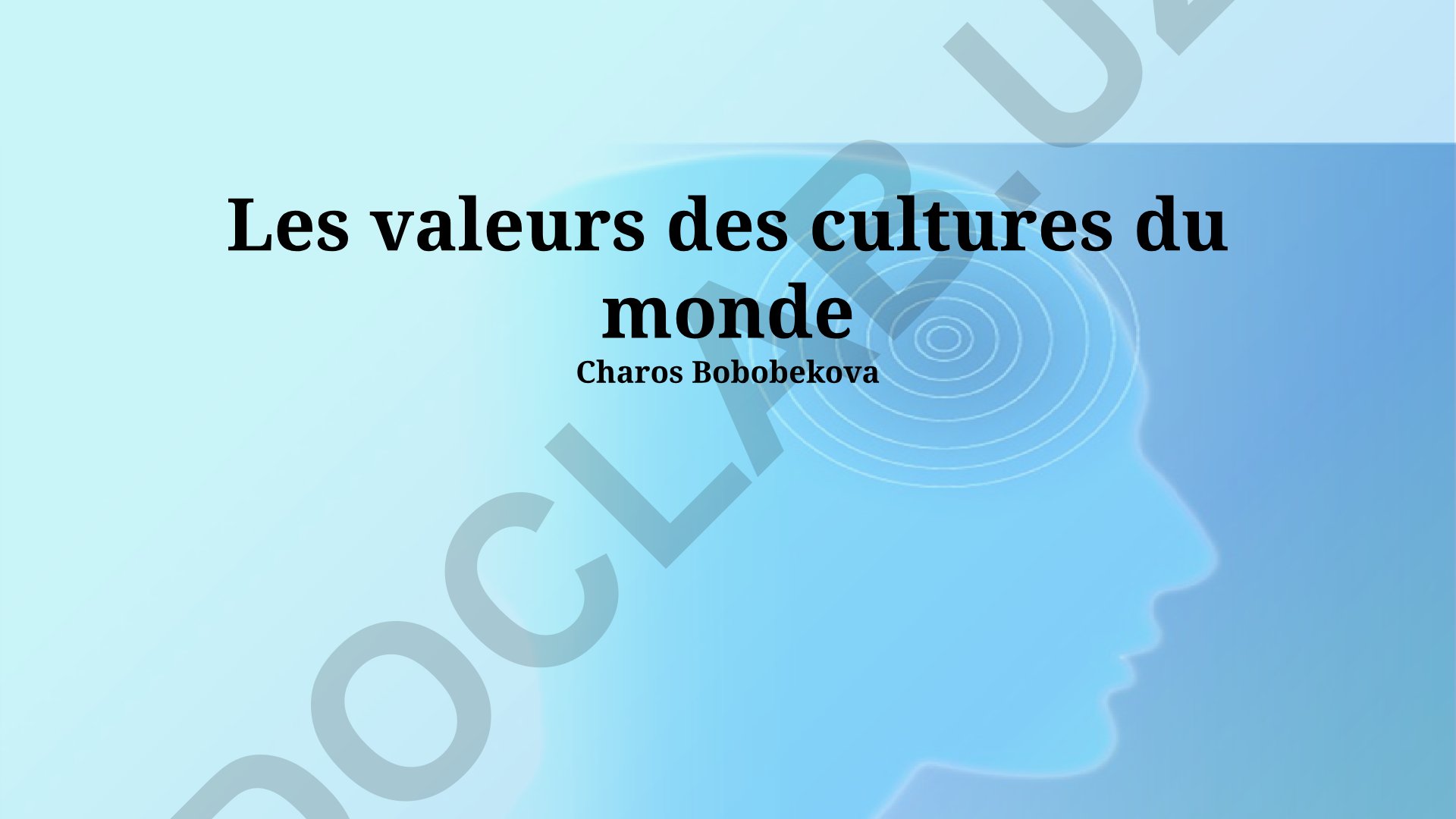 Les valeurs des cultures du monde