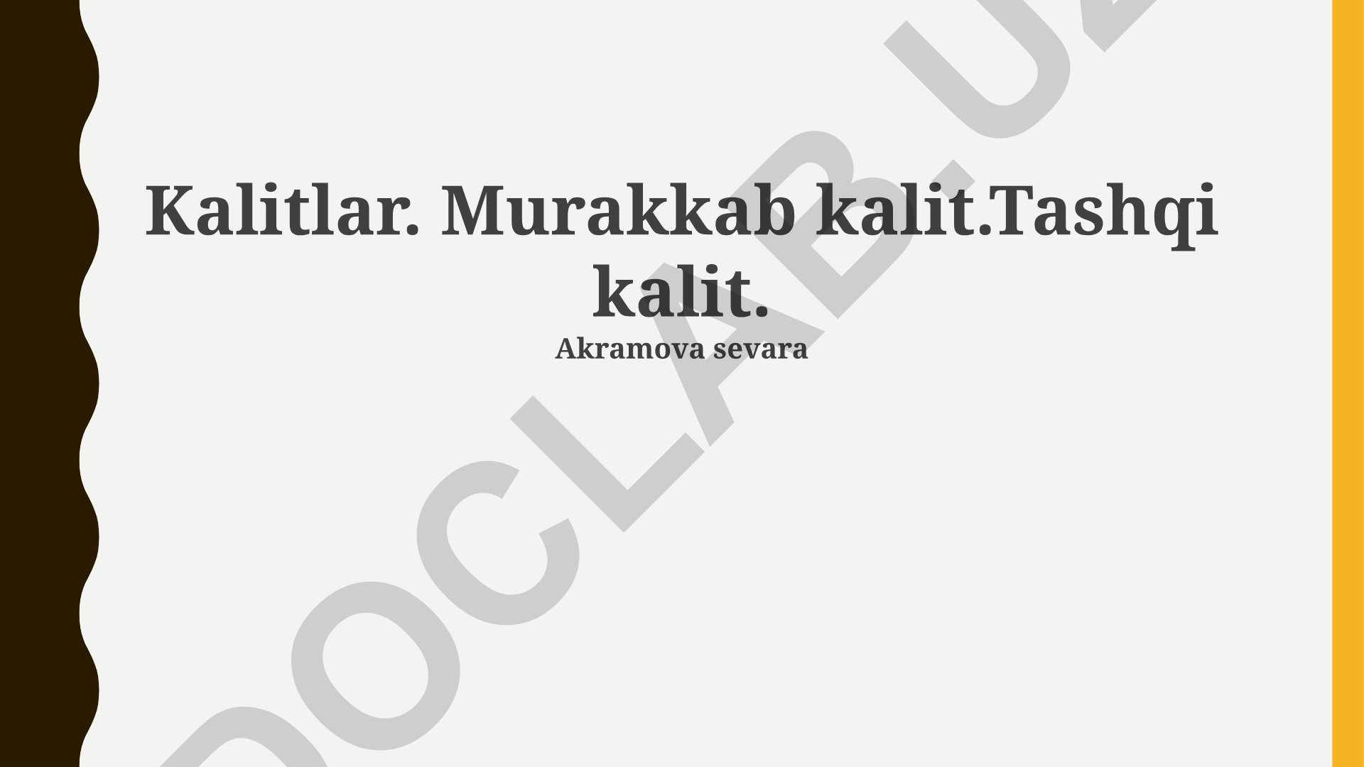 SQLda kalitlar va ularning turlari