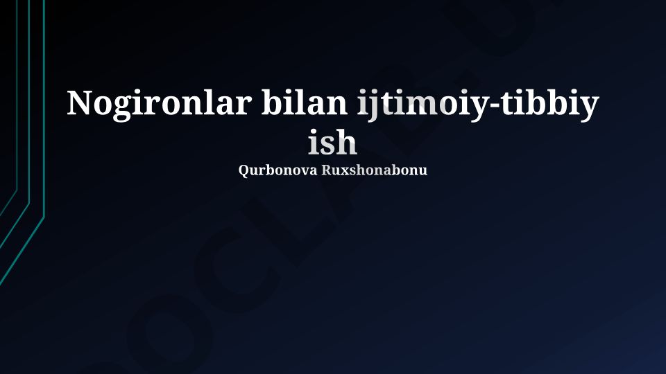 Nogironlar bilan ijtimoiy-tibbiy ish