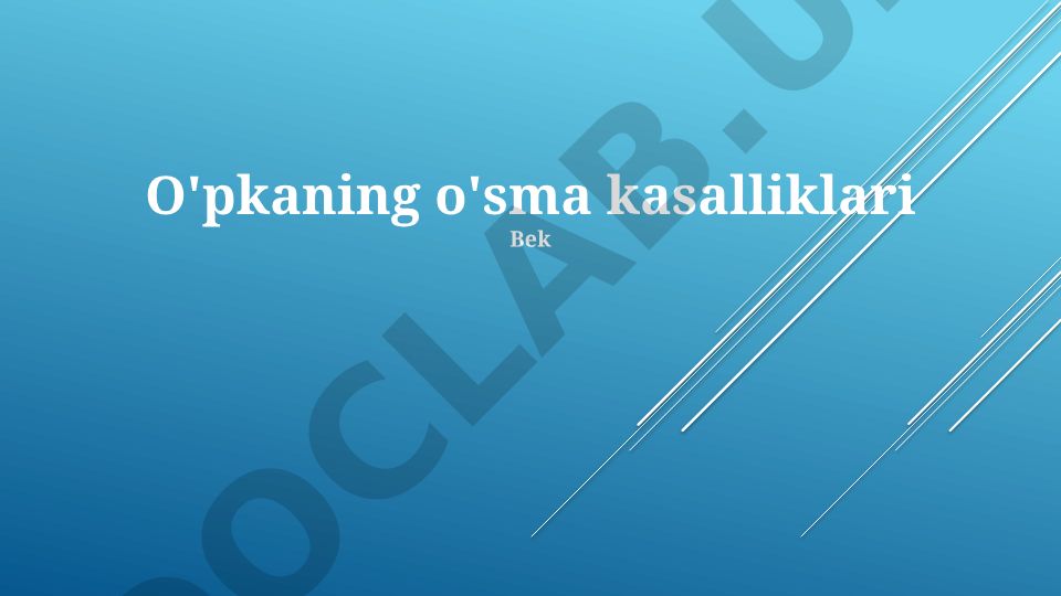 O'pka saratonining sabablari, davolash usullari va oldini olish