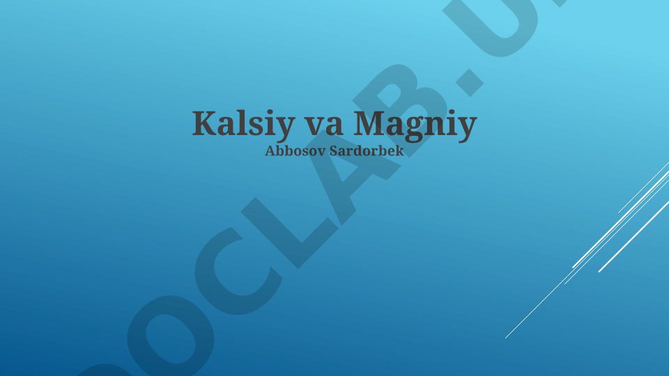 Kaltsiy va Magniyning ahamiyati va o'zaro ta'siri
