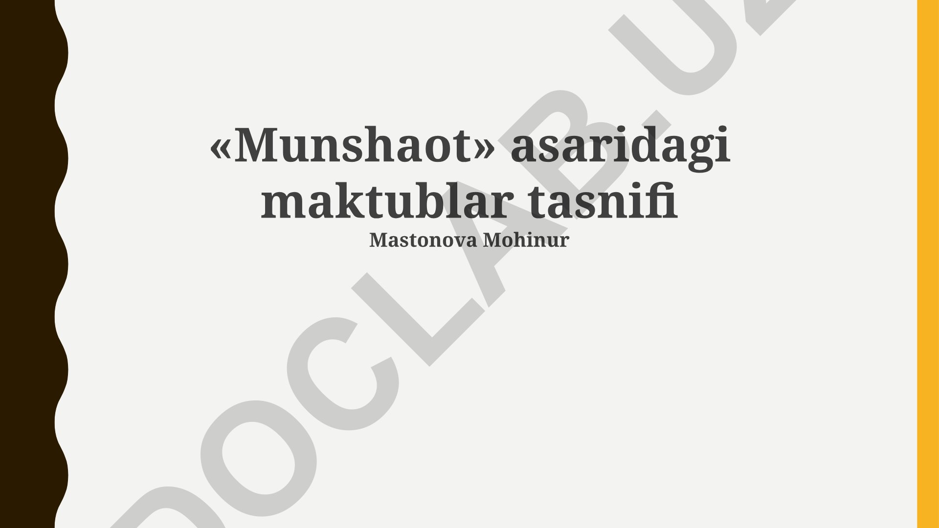 Munshaot asaridagi maktublar tasnifi