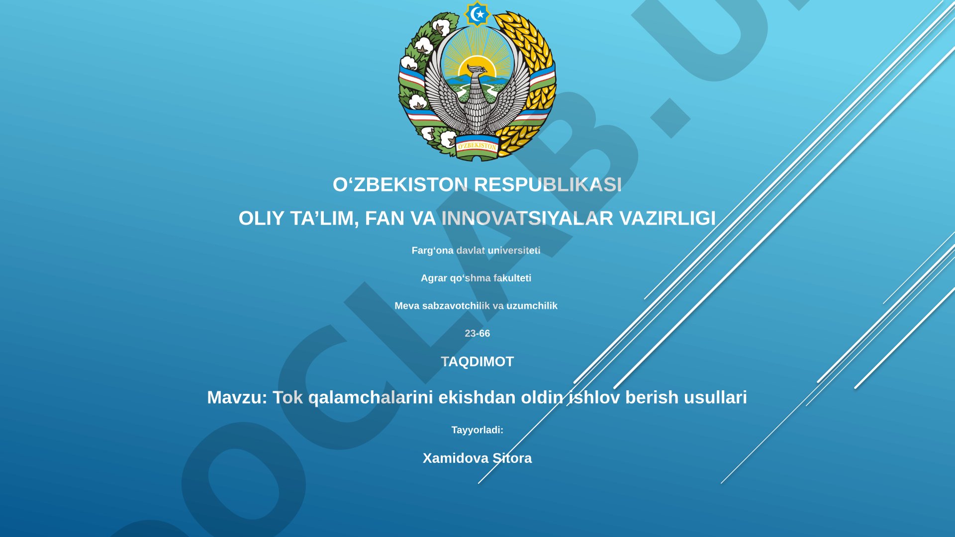 Tok qalamchalarini ekishdan oldin ishlov berish usullari