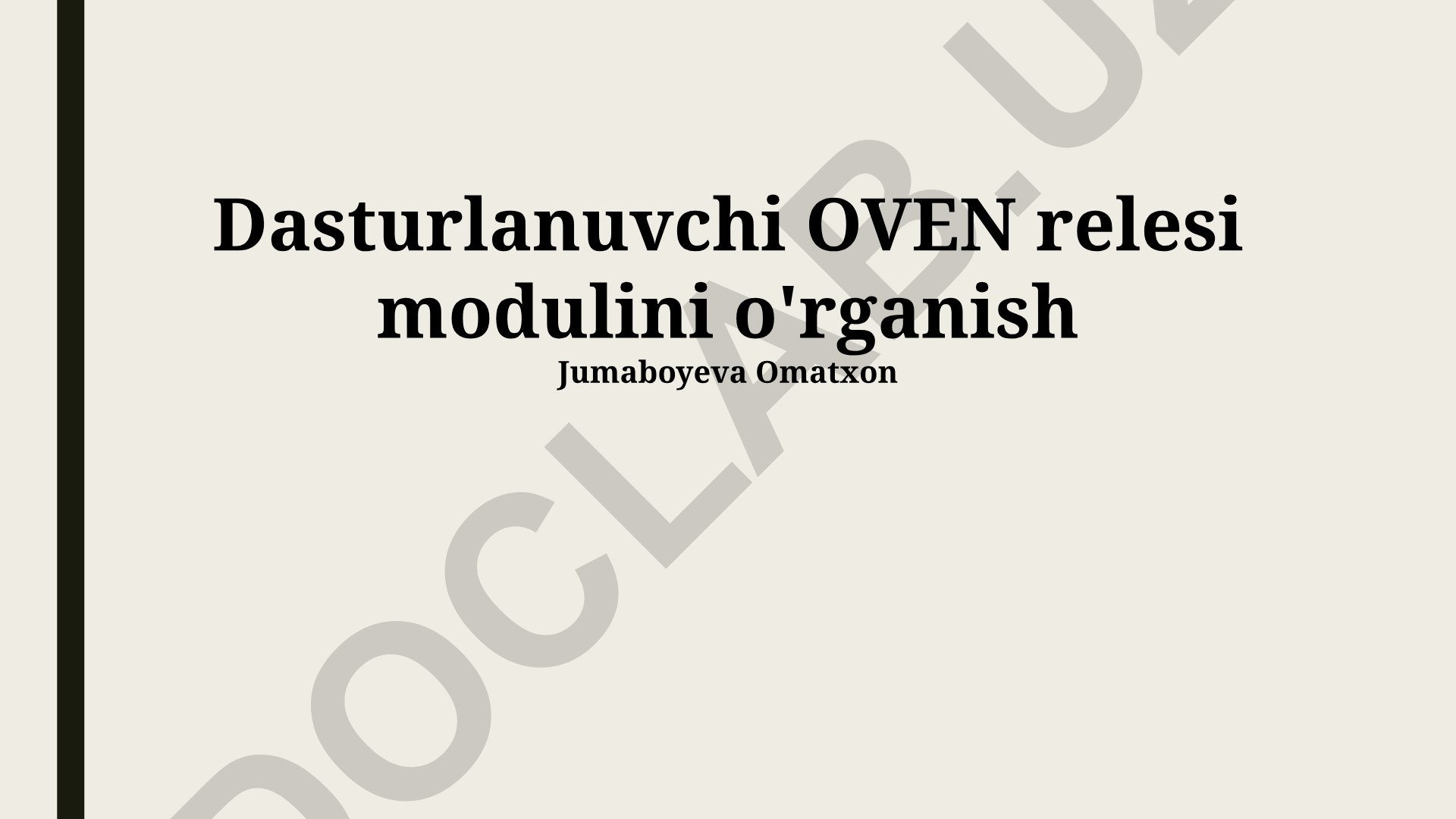 Dasturlanuvchi OVEN relesi modulini o'rganish